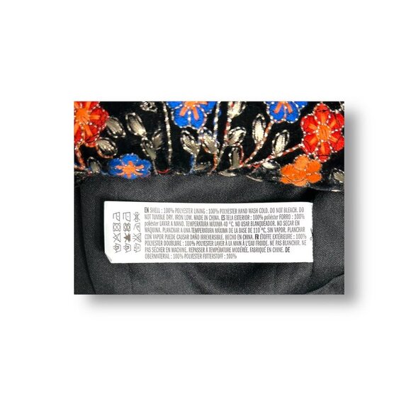 Anthropologie Endless Rose XS Black Velvet Floral Embroidered Top Whimsigoth NWT - Picture 11 of 11